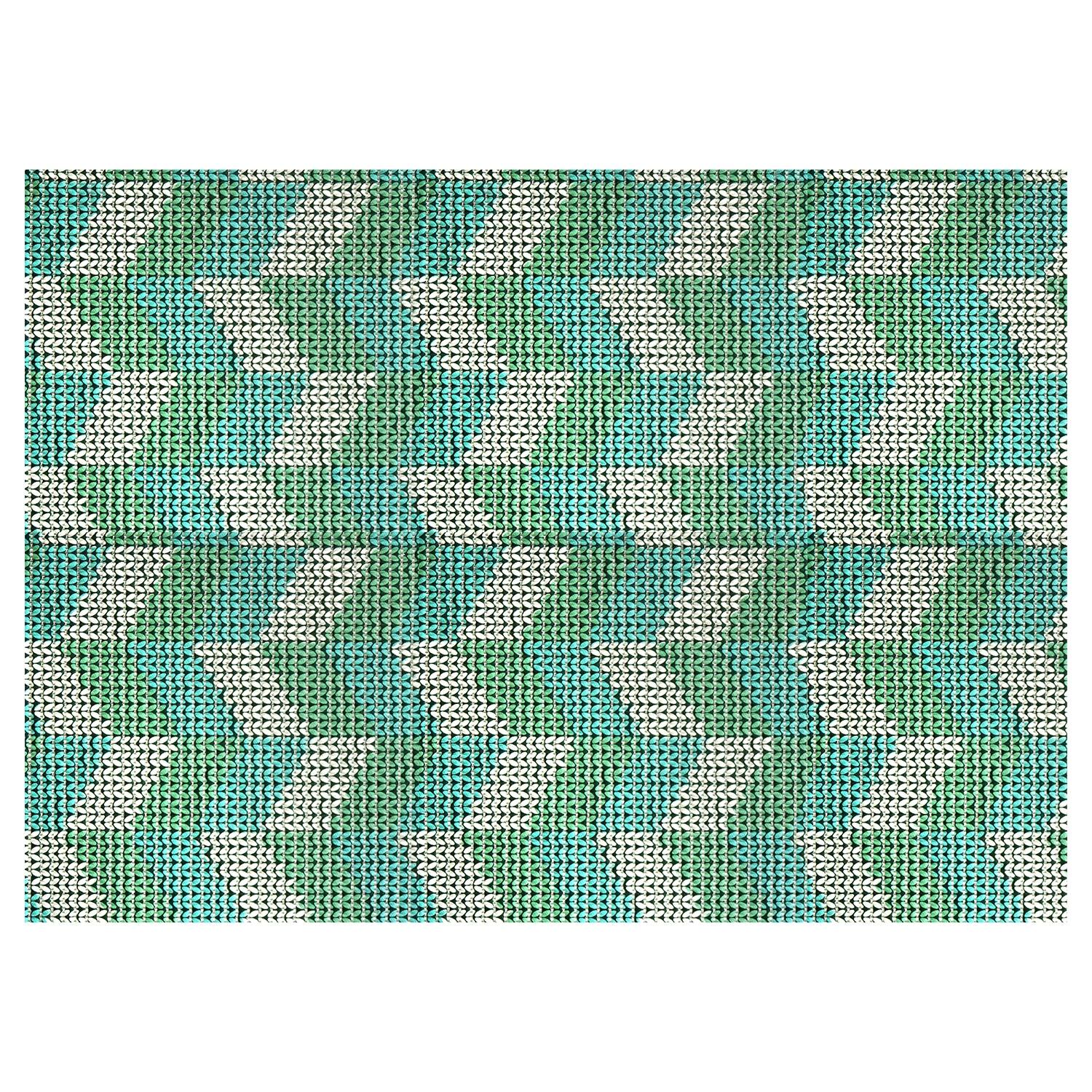 Dundee Deco Chevron Bathroom Mat 35" x 26" Green Waterproof NonSlip